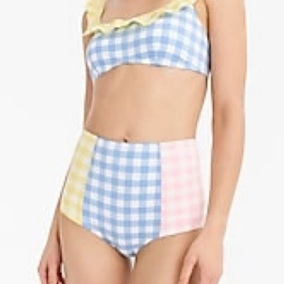 j crew • gingham ruffle bikini - Picture 3 of 12